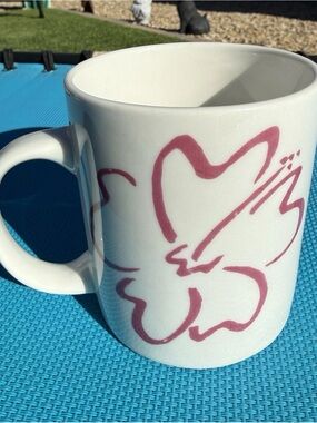 Vintage Hawaii Hilo Hattie Hibiscus Flower White Pink Ceramic Coffee Mug Cup